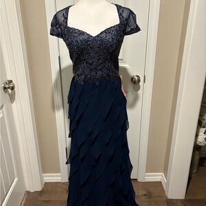 NWT XSCAPE-Navy Blue Mother of Bride or Groom Dress Size 4